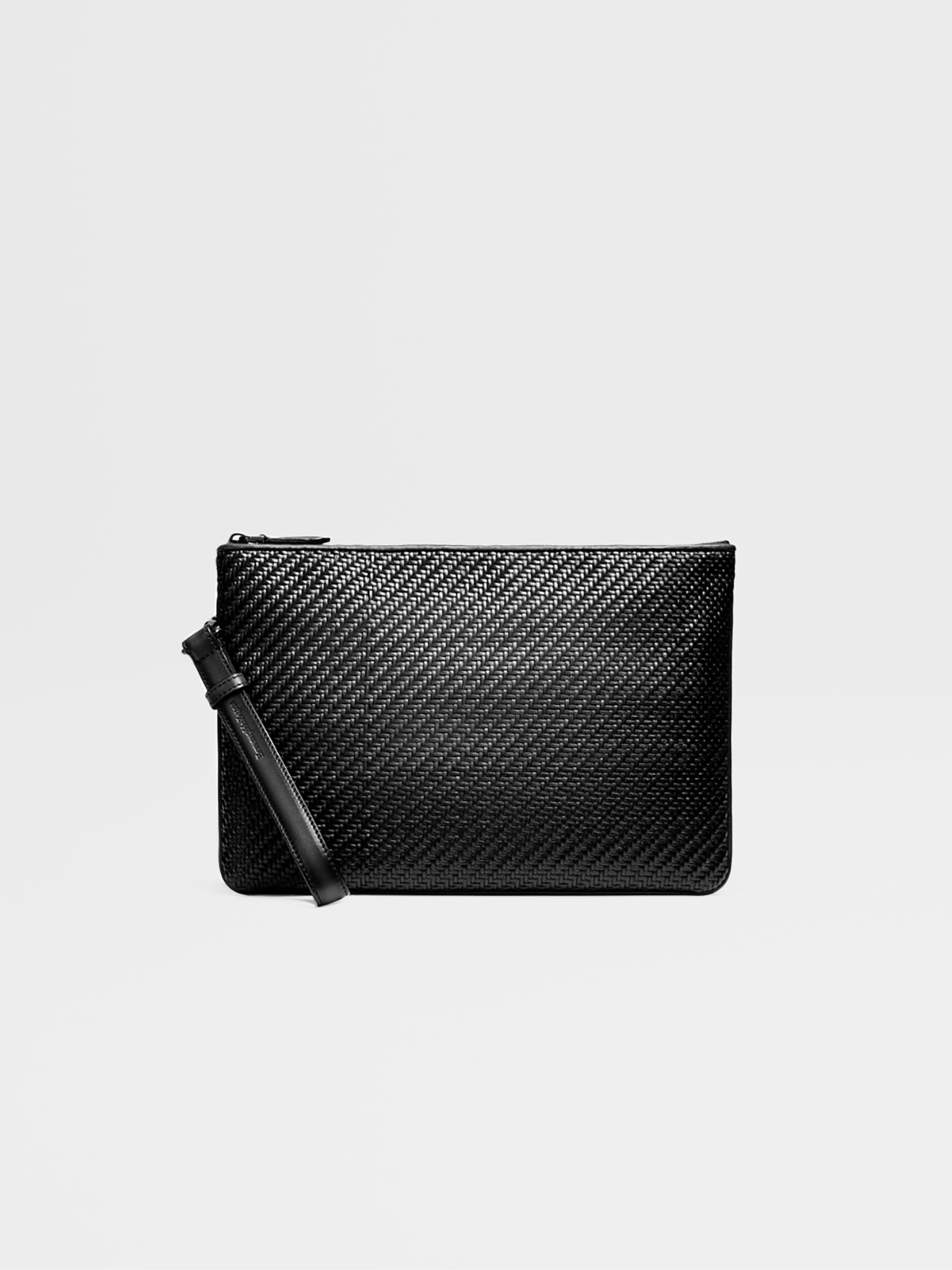Pochette Piatta con Zip PELLETESSUTA™ Nera